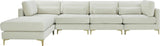 Julia Velvet Modular Sectional Sofa - Cozy Contemporary Design with Customizable Gold & Chrome Legs