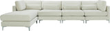 Julia Velvet Modular Sectional Sofa - Cozy Contemporary Design with Customizable Gold & Chrome Legs