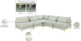 Julia Velvet Modular Sectional Sofa - Cozy Contemporary Design with Customizable Gold & Chrome Legs
