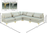Julia Velvet Modular Sectional Sofa - Cozy Contemporary Design with Customizable Gold & Chrome Legs