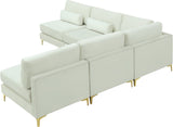 Julia Velvet Modular Sectional Sofa - Cozy Contemporary Design with Customizable Gold & Chrome Legs