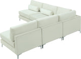 Julia Velvet Modular Sectional Sofa - Cozy Contemporary Design with Customizable Gold & Chrome Legs