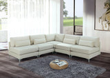 Julia Velvet Modular Sectional Sofa - Cozy Contemporary Design with Customizable Gold & Chrome Legs