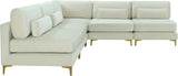 Julia Velvet Modular Sectional Sofa - Cozy Contemporary Design with Customizable Gold & Chrome Legs