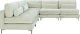 Julia Velvet Modular Sectional Sofa - Cozy Contemporary Design with Customizable Gold & Chrome Legs