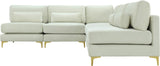 Julia Velvet Modular Sectional Sofa - Cozy Contemporary Design with Customizable Gold & Chrome Legs