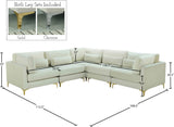Julia Velvet Modular Sectional Sofa - Cozy Contemporary Design with Customizable Gold & Chrome Legs