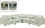 Julia Velvet Modular Sectional Sofa - Cozy Contemporary Design with Customizable Gold & Chrome Legs