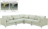 Julia Velvet Modular Sectional Sofa - Cozy Contemporary Design with Customizable Gold & Chrome Legs