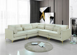 Julia Velvet Modular Sectional Sofa - Cozy Contemporary Design with Customizable Gold & Chrome Legs