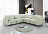 Julia Velvet Modular Sectional Sofa - Cozy Contemporary Design with Customizable Gold & Chrome Legs