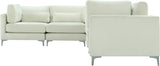 Julia Velvet Modular Sectional Sofa - Cozy Contemporary Design with Customizable Gold & Chrome Legs