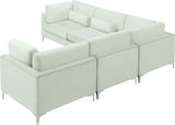 Julia Velvet Modular Sectional Sofa - Cozy Contemporary Design with Customizable Gold & Chrome Legs