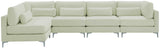 Julia Velvet Modular Sectional Sofa - Cozy Contemporary Design with Customizable Gold & Chrome Legs
