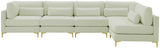 Julia Velvet Modular Sectional Sofa - Cozy Contemporary Design with Customizable Gold & Chrome Legs