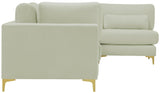 Julia Velvet Modular Sectional Sofa - Cozy Contemporary Design with Customizable Gold & Chrome Legs