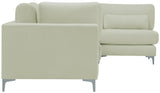 Julia Velvet Modular Sectional Sofa - Cozy Contemporary Design with Customizable Gold & Chrome Legs