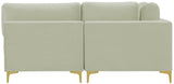 Julia Velvet Modular Sectional Sofa - Cozy Contemporary Design with Customizable Gold & Chrome Legs