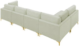 Julia Velvet Modular Sectional Sofa - Cozy Contemporary Design with Customizable Gold & Chrome Legs