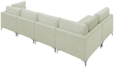 Julia Velvet Modular Sectional Sofa - Cozy Contemporary Design with Customizable Gold & Chrome Legs