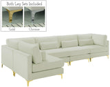 Julia Velvet Modular Sectional Sofa - Cozy Contemporary Design with Customizable Gold & Chrome Legs