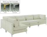 Julia Velvet Modular Sectional Sofa - Cozy Contemporary Design with Customizable Gold & Chrome Legs