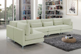 Julia Velvet Modular Sectional Sofa - Cozy Contemporary Design with Customizable Gold & Chrome Legs