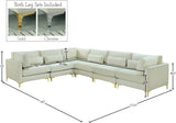 Julia Velvet Modular Sectional Sofa - Cozy Contemporary Design with Customizable Gold & Chrome Legs