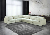 Julia Velvet Modular Sectional Sofa - Cozy Contemporary Design with Customizable Gold & Chrome Legs