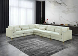 Julia Velvet Modular Sectional Sofa - Cozy Contemporary Design with Customizable Gold & Chrome Legs