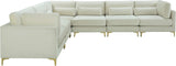 Julia Velvet Modular Sectional Sofa - Cozy Contemporary Design with Customizable Gold & Chrome Legs