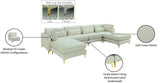 Julia Velvet Modular Sectional Sofa - Cozy Contemporary Design with Customizable Gold & Chrome Legs