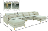 Julia Velvet Modular Sectional Sofa - Cozy Contemporary Design with Customizable Gold & Chrome Legs