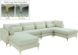 Julia Velvet Modular Sectional Sofa - Cozy Contemporary Design with Customizable Gold & Chrome Legs