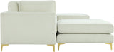 Julia Velvet Modular Sectional Sofa - Cozy Contemporary Design with Customizable Gold & Chrome Legs