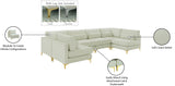 Julia Velvet Modular Sectional Sofa - Cozy Contemporary Design with Customizable Gold & Chrome Legs
