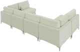 Julia Velvet Modular Sectional Sofa - Cozy Contemporary Design with Customizable Gold & Chrome Legs