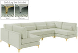 Julia Velvet Modular Sectional Sofa - Cozy Contemporary Design with Customizable Gold & Chrome Legs