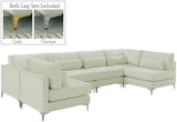 Julia Velvet Modular Sectional Sofa - Cozy Contemporary Design with Customizable Gold & Chrome Legs
