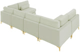 Julia Velvet Modular Sectional Sofa - Cozy Contemporary Design with Customizable Gold & Chrome Legs