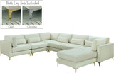 Julia Velvet Modular Sectional Sofa - Cozy Contemporary Design with Customizable Gold & Chrome Legs