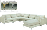 Julia Velvet Modular Sectional Sofa - Cozy Contemporary Design with Customizable Gold & Chrome Legs