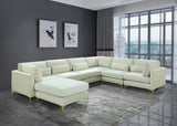 Julia Velvet Modular Sectional Sofa - Cozy Contemporary Design with Customizable Gold & Chrome Legs