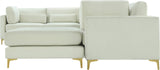 Julia Velvet Modular Sectional Sofa - Cozy Contemporary Design with Customizable Gold & Chrome Legs