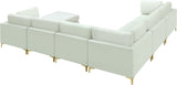 Julia Velvet Modular Sectional Sofa - Cozy Contemporary Design with Customizable Gold & Chrome Legs