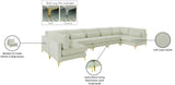 Julia Velvet Modular Sectional Sofa - Cozy Contemporary Design with Customizable Gold & Chrome Legs