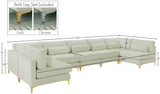 Julia Velvet Modular Sectional Sofa - Cozy Contemporary Design with Customizable Gold & Chrome Legs