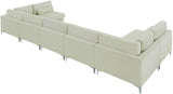 Julia Velvet Modular Sectional Sofa - Cozy Contemporary Design with Customizable Gold & Chrome Legs