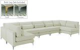 Julia Velvet Modular Sectional Sofa - Cozy Contemporary Design with Customizable Gold & Chrome Legs