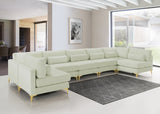 Julia Velvet Modular Sectional Sofa - Cozy Contemporary Design with Customizable Gold & Chrome Legs
